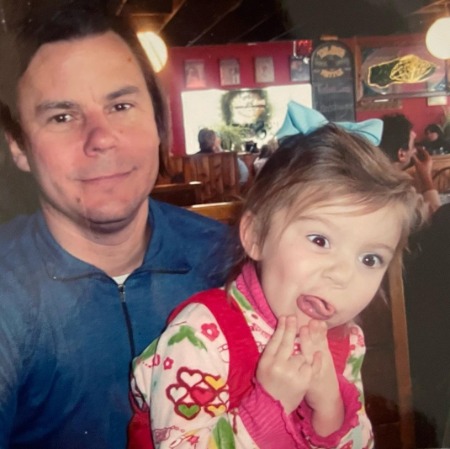 The Childhood picture of Genevieve Hannelius with her father Paul Hannelius.